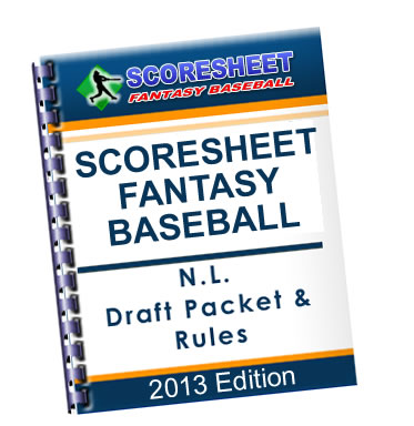 Scoresheet Fantasy Baseball Draft Packet & Rules